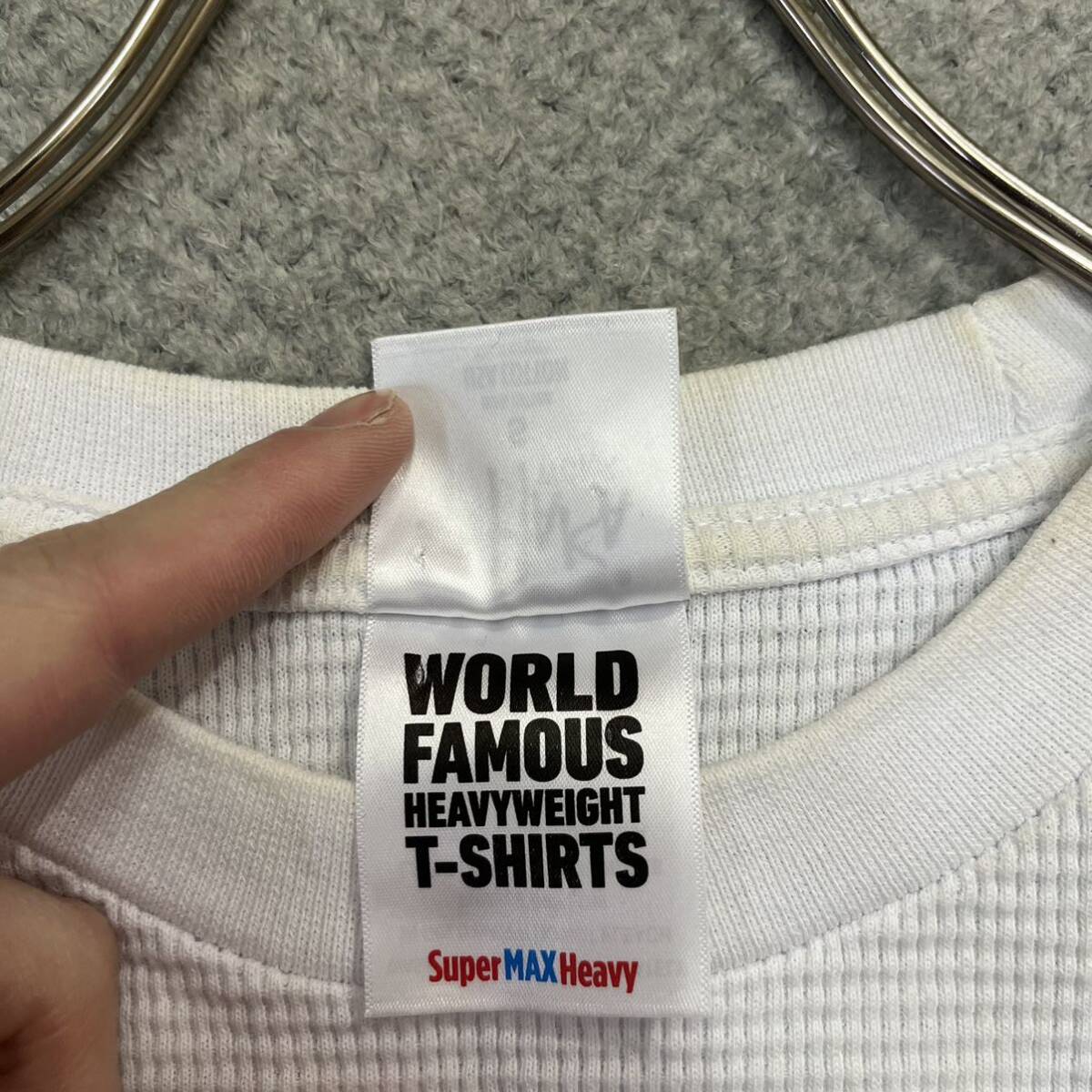1円スタート! （4）SHAKA WEAR シャカウェア サーマルロンT サイズS 長袖Tシャツ USAコットン ホワイト 白 無地 メンズ トップス 最落なしの画像5