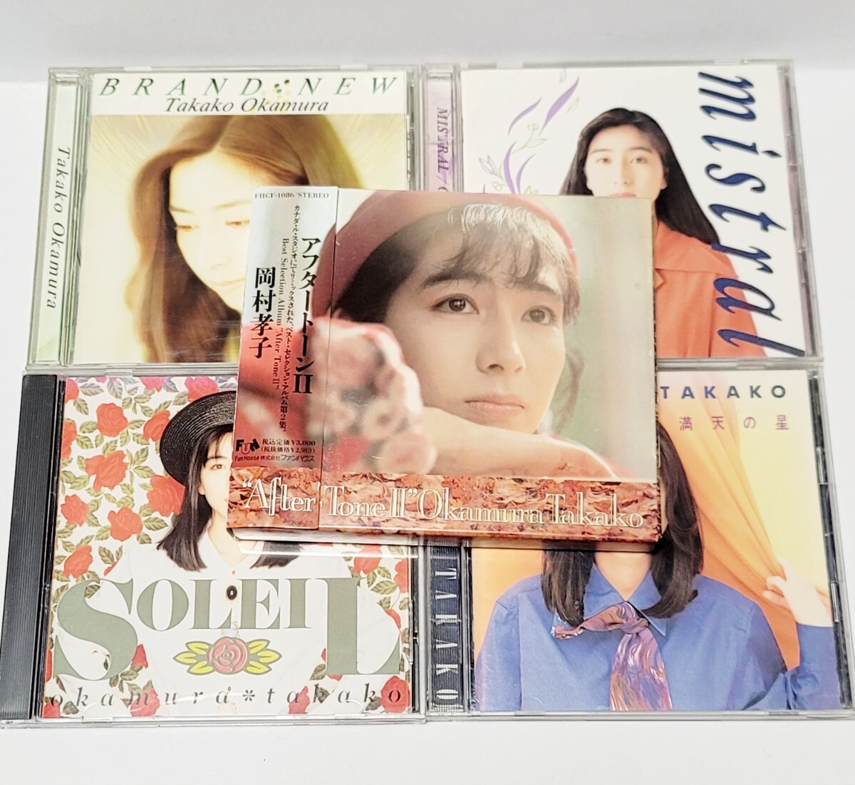 《5タイトルセット》CD 岡村孝子 アフタートーンⅡ / ミストラル / BRAND-NEW / 満天の星 / SOLEIL 5枚セット まとめて / あみんの画像1