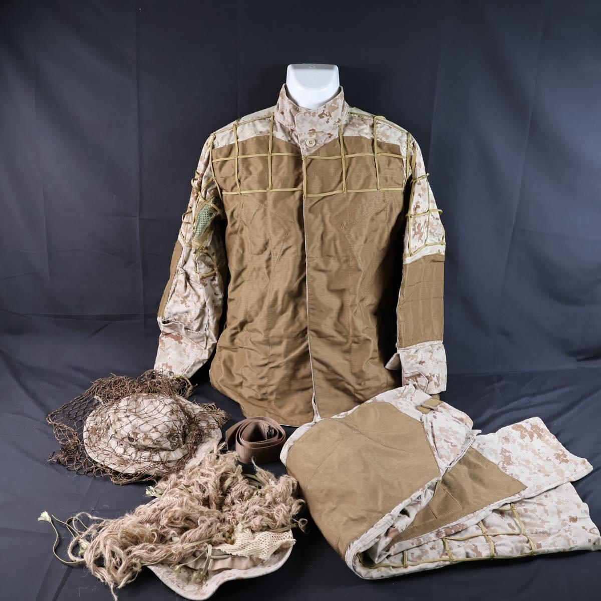米軍実物 USMC アメリカ軍 海兵隊 Ghille スナイパージャケット/パンツ/ブーニーハット #S-7769の画像1