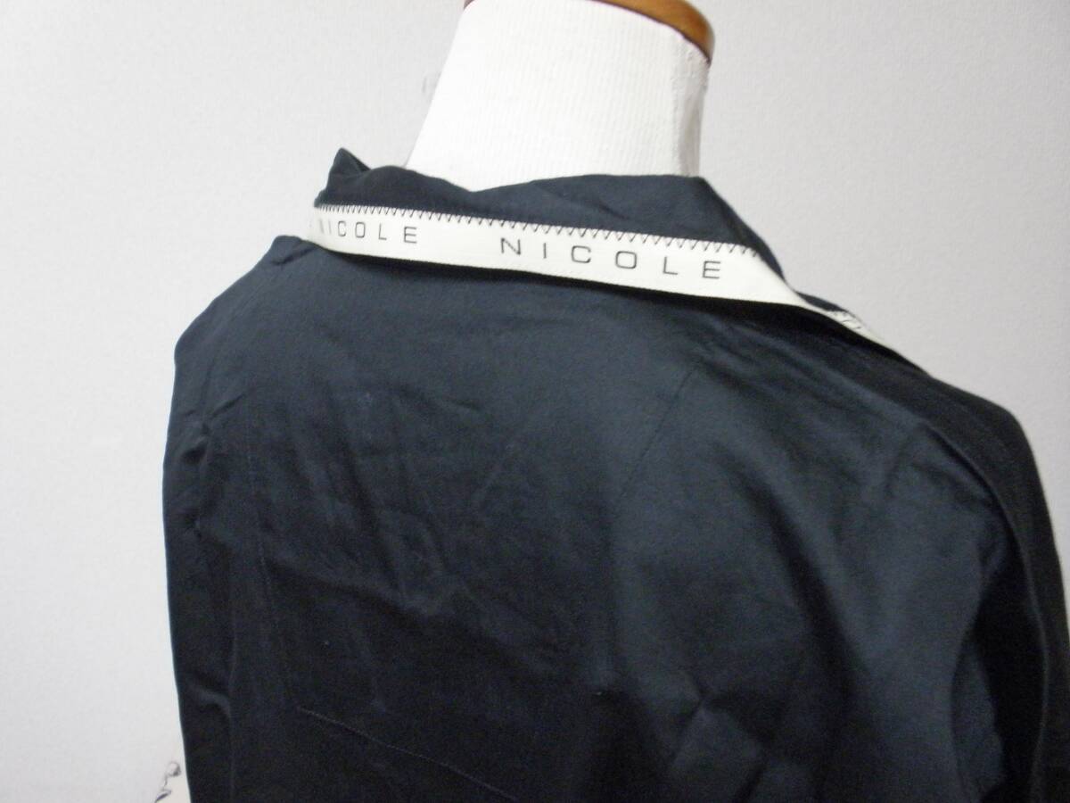 NICOLE ニコル 綿 パジャマ 長袖 長ズボン 上下 黒 ロゴ★日本製 メンズ 紳士 ナイトウェアの画像6