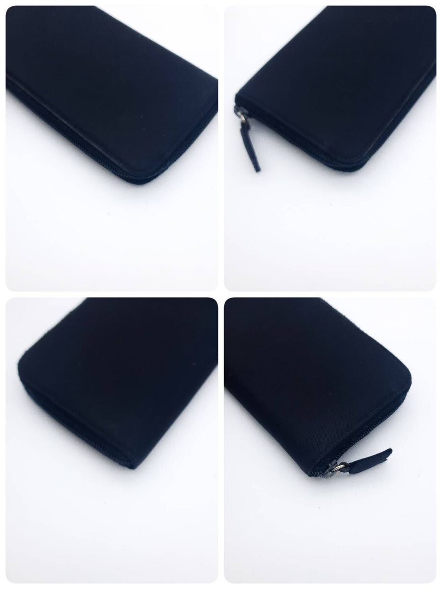 PRADA 最高級美品プラダ ラウンドファスナー ラウンドジップブラック ナイロン 三角プレート 黒 三角ロゴ長財布 の画像8