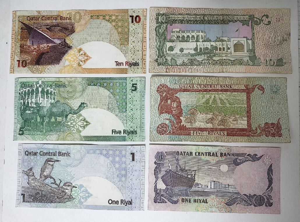 A 2218.カタール6種 紙幣 旧紙幣 外国紙幣 の画像4