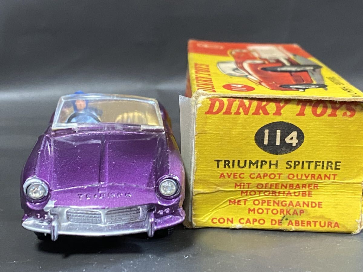 英 Dinky Toys #114 Triumph Spitfire  ディンキー トライアンフ スピットファイア 絶版 ビンテージ vintage Meccano England GB UKの画像5