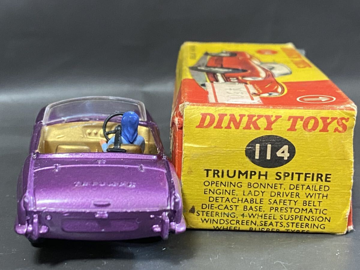 英 Dinky Toys #114 Triumph Spitfire  ディンキー トライアンフ スピットファイア 絶版 ビンテージ vintage Meccano England GB UKの画像6