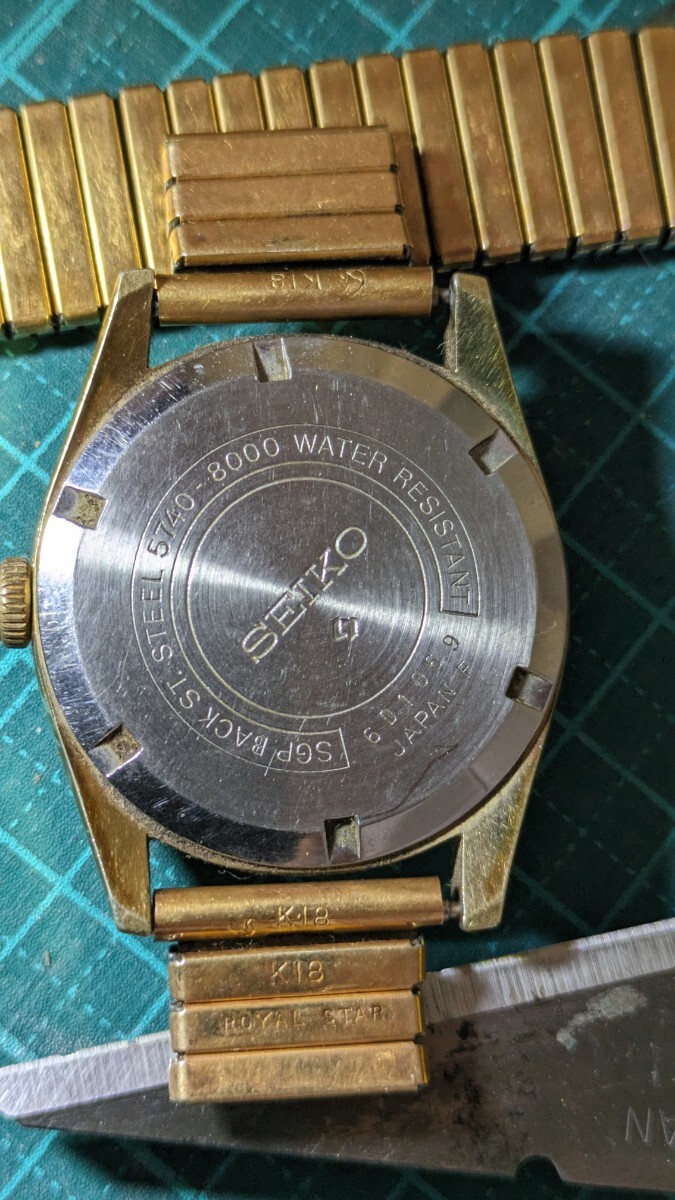 SEIKO LORD MARVEL 36000 ロードマーベル 5740-8000 自動巻き「K18」「K18 ROYAL STAR」刻印あり アンティーク 腕時計 5740-8030 中古品の画像4