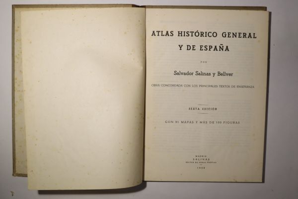 「Atlas Historico General Y De Espana」Salvador Salinas y Bellver 1958年 1冊｜洋書 スペイン 地理 歴史 地図 民俗 文化 古書 m37の画像3