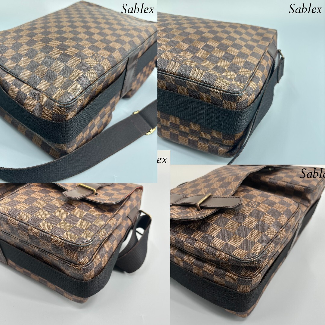 1 иен [ превосходный товар ] Louis Vuitton Damier Broad way сумка на плечо eben Brown mesenja-2WAY мужской кожа N42270