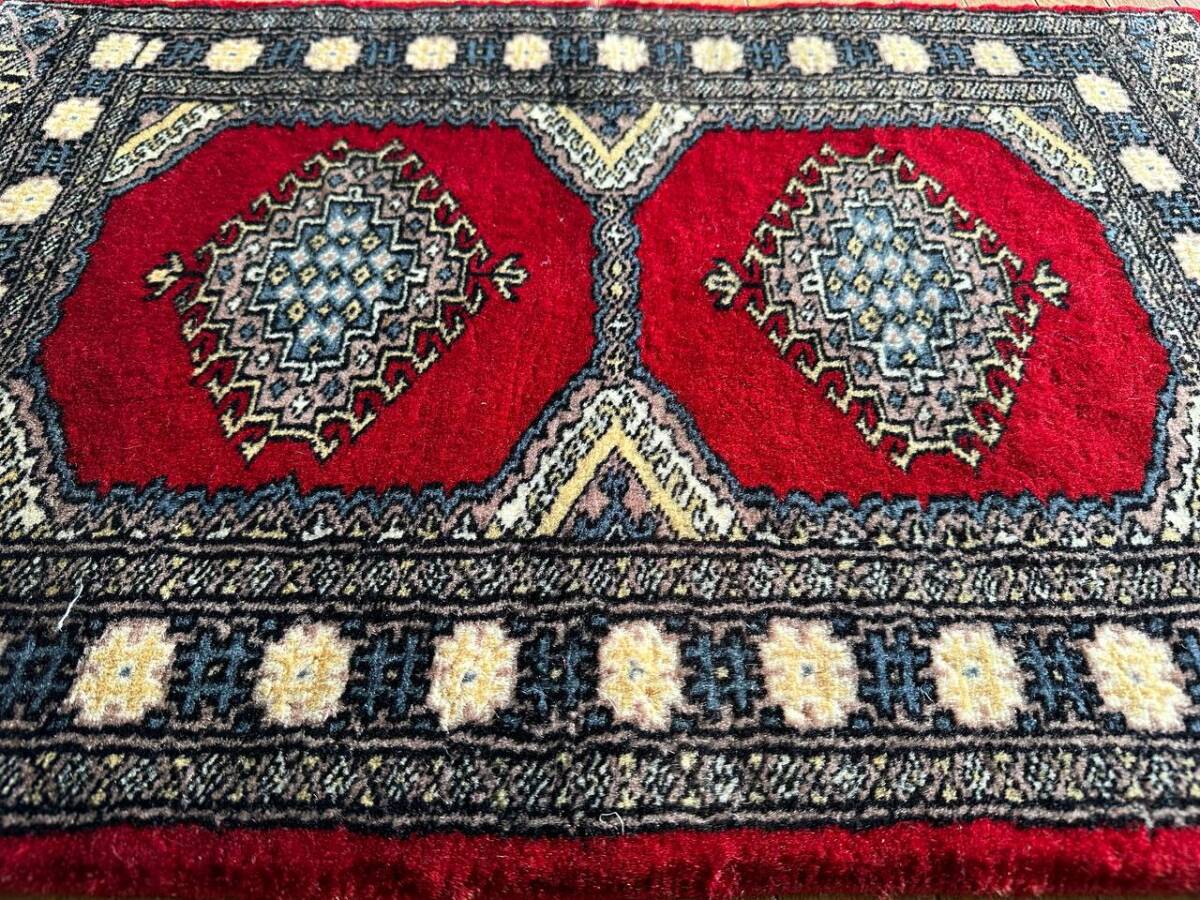 【80×53】ウール◆パキスタン産絨毯・カーペット・ラグ・マット■3531-9_画像6