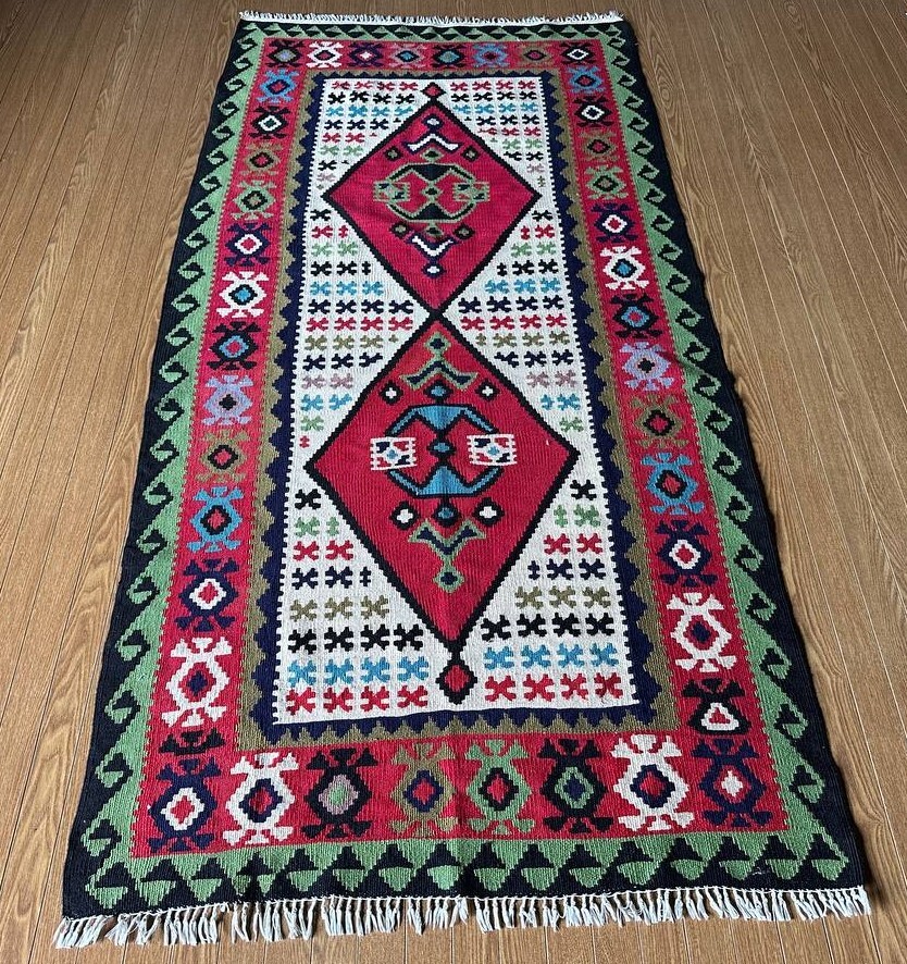 【187×90】ウール◆トルコ産キリム・KILIM■3543-18_画像1