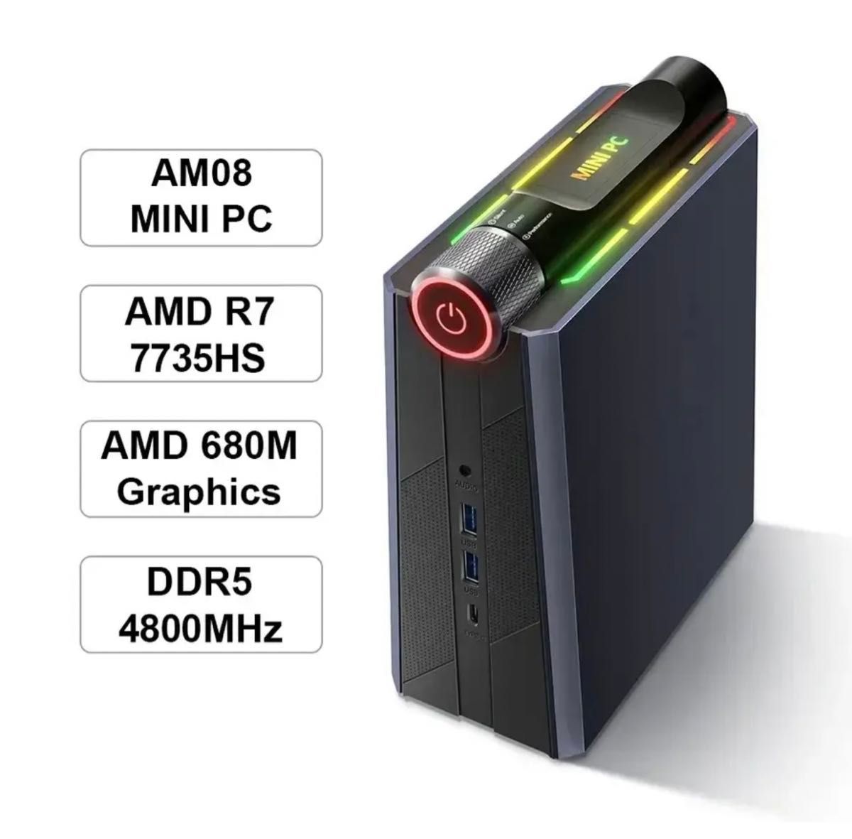 AM08 Mini gaming PC Ryzen7-7735HS 16GB 512GB SSD AMD680M graphic