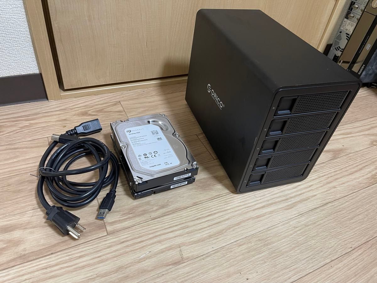 ORICO 3.5インチ HDDケース USB3.0接続 ハードディスクケース 5台対応 16TBx5