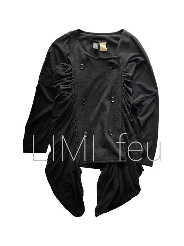 *LIMI feu Limi feu / side dore-p deformation cardigan / mode / black / double /made in japan/ oversize *
