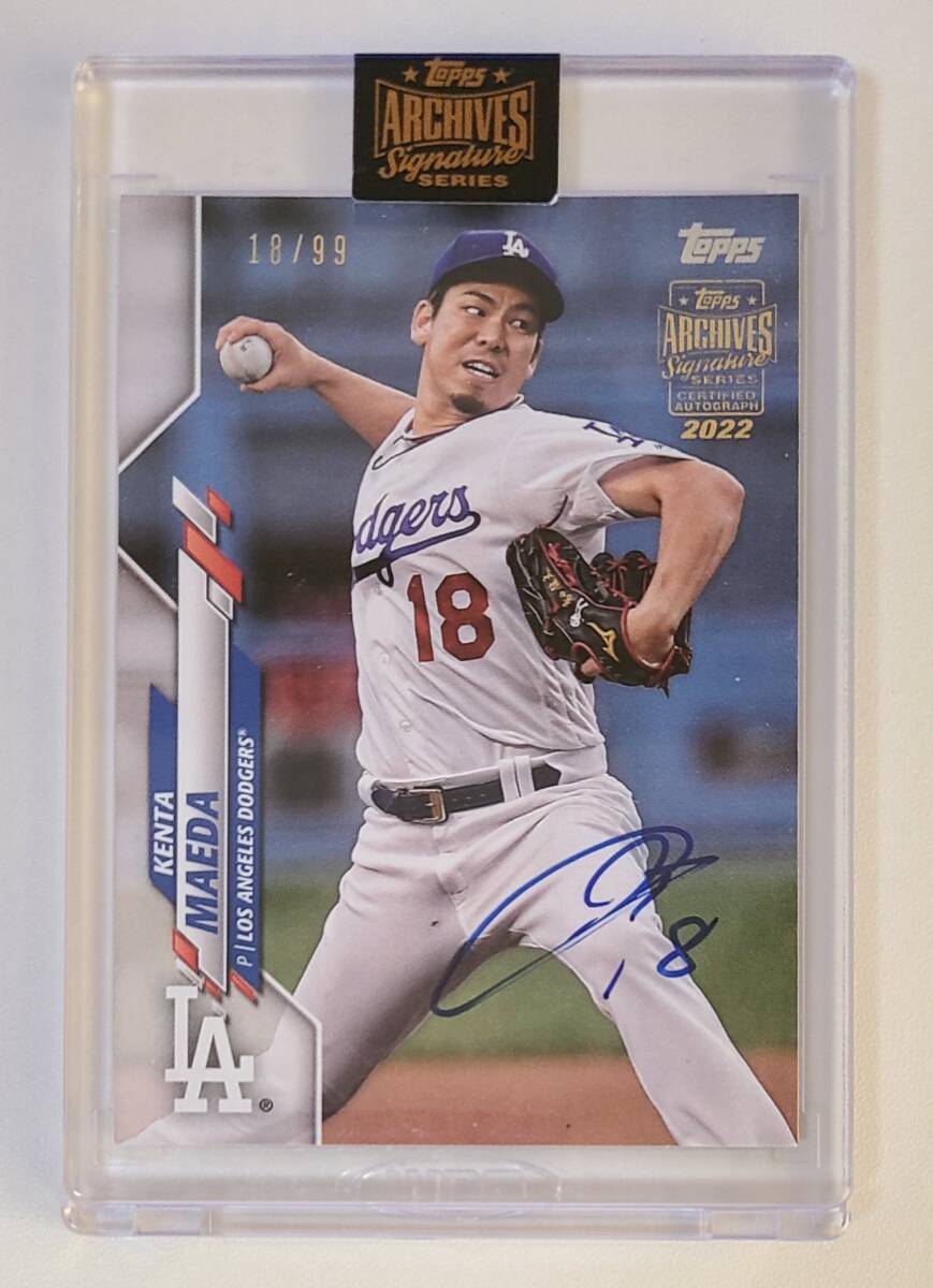 (前田健太) 18/99 2022 Topps Archives Signature Kenta Maeda Auto 直書き 直筆サインカード 99枚限定 ドジャース ジャージナンバーの画像1