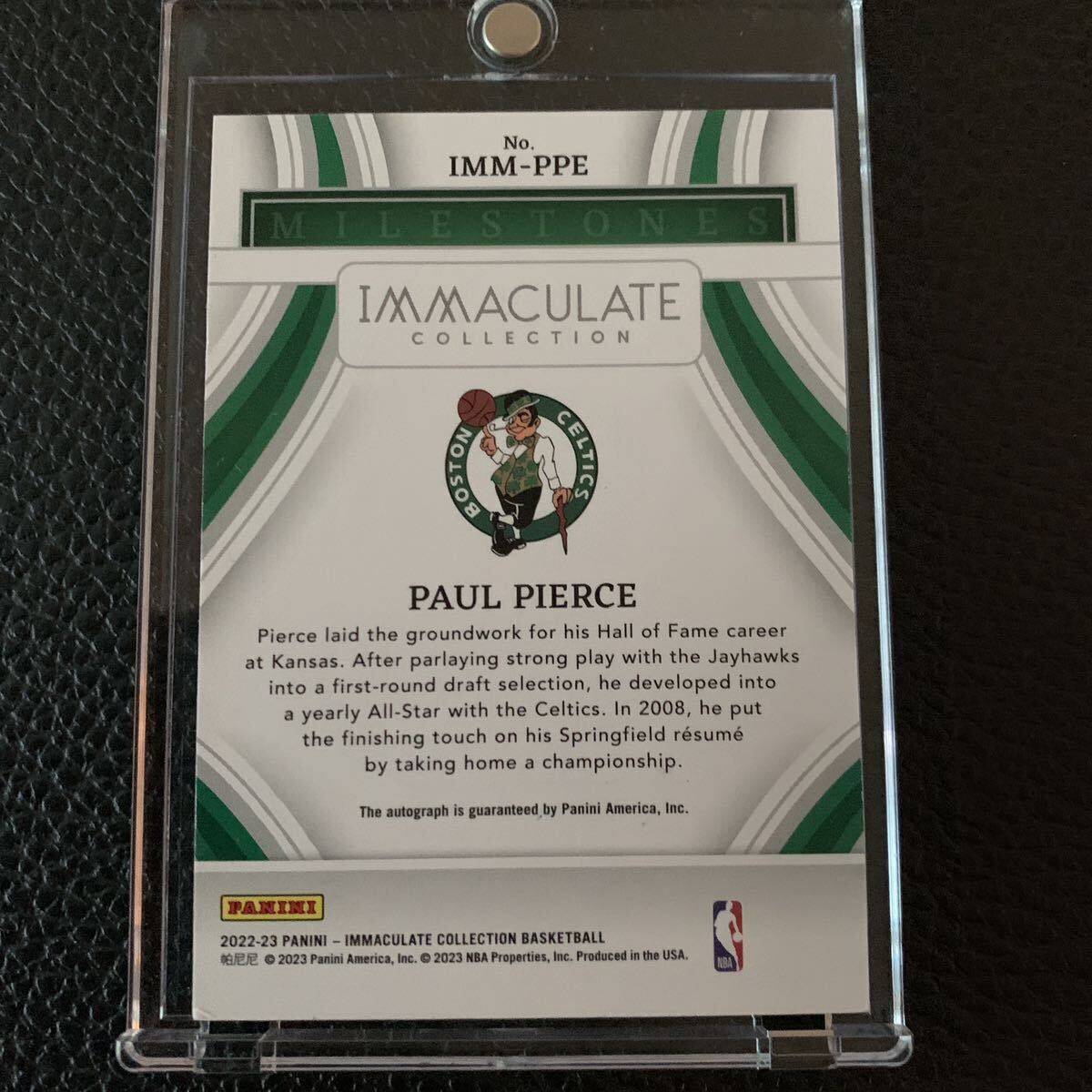 【激レア!!49枚限定!!】Paul Pierce 2022-23 Panini Immaculate Milestones /49 Auto 直筆サイン SSP ポール・ピアースの画像2