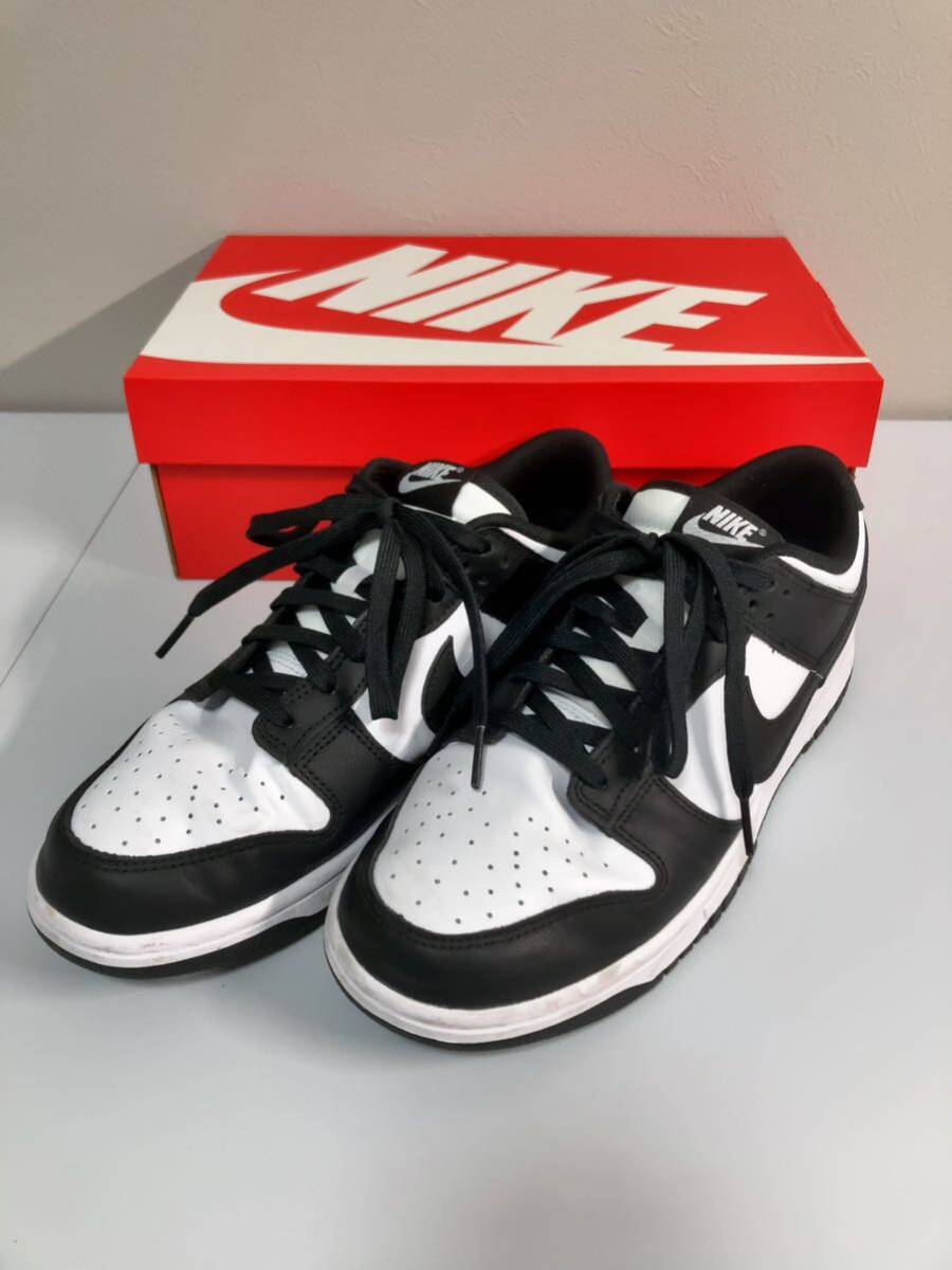 ★美品★NIKE DUNK LOW RETRO US9 27cm BLACK WHITE ナイキ ダンク ロー レトロ ブラック ホワイト パンダ スニーカー DD1391 100の画像1