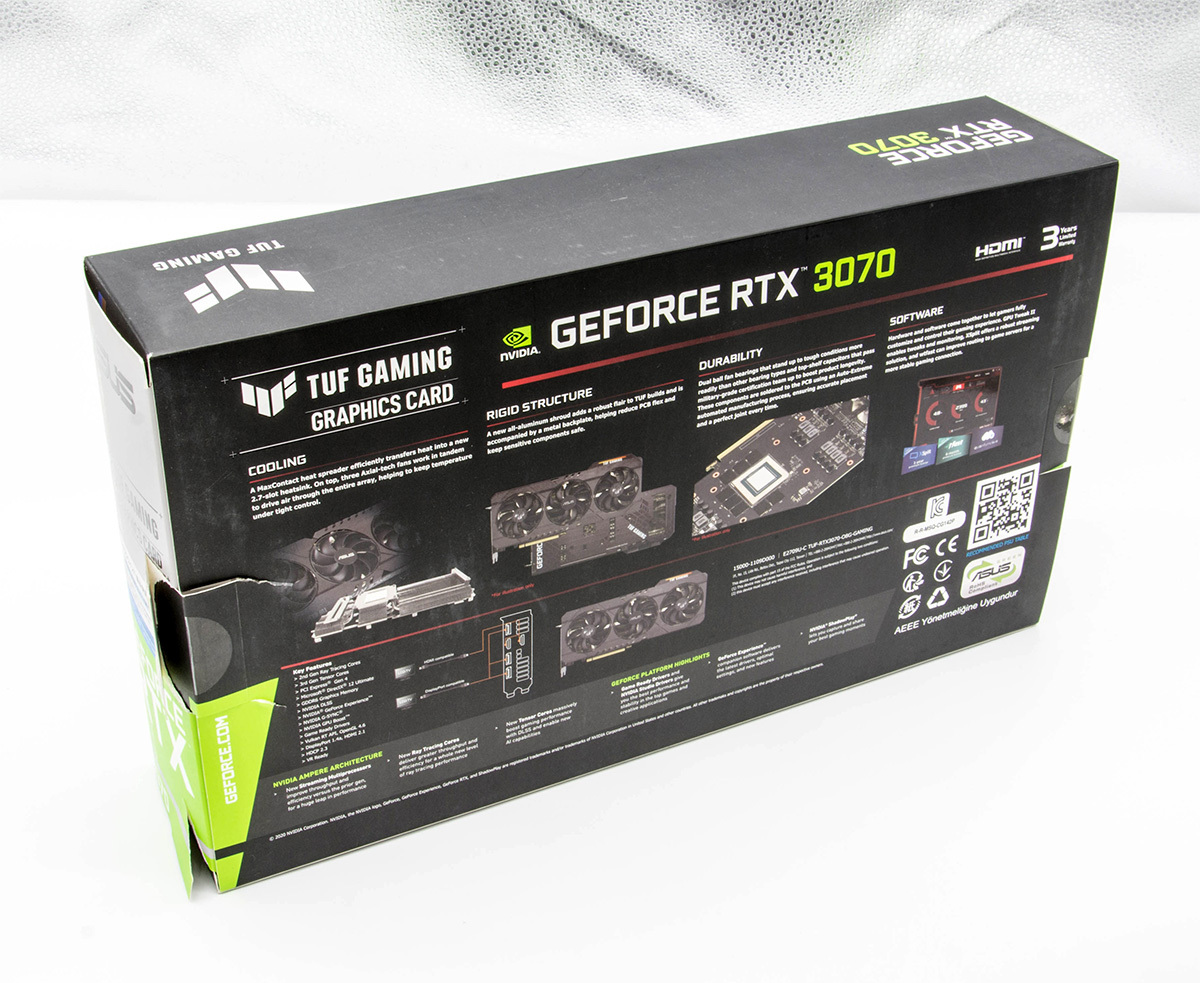 ASUS GeForce RTX 3070 TUF GAMING TUF-RTX3070-O8G-GAMING 中古 箱付 動作確認済の画像6