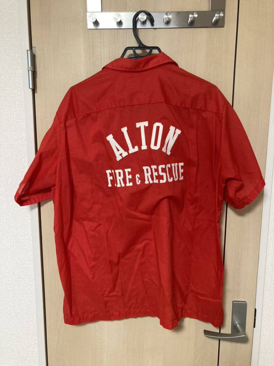 古着 半袖シャツ ボーリングシャツ 半袖 Hilton ヒルトン XLサイズ アメカジ 赤 の画像4