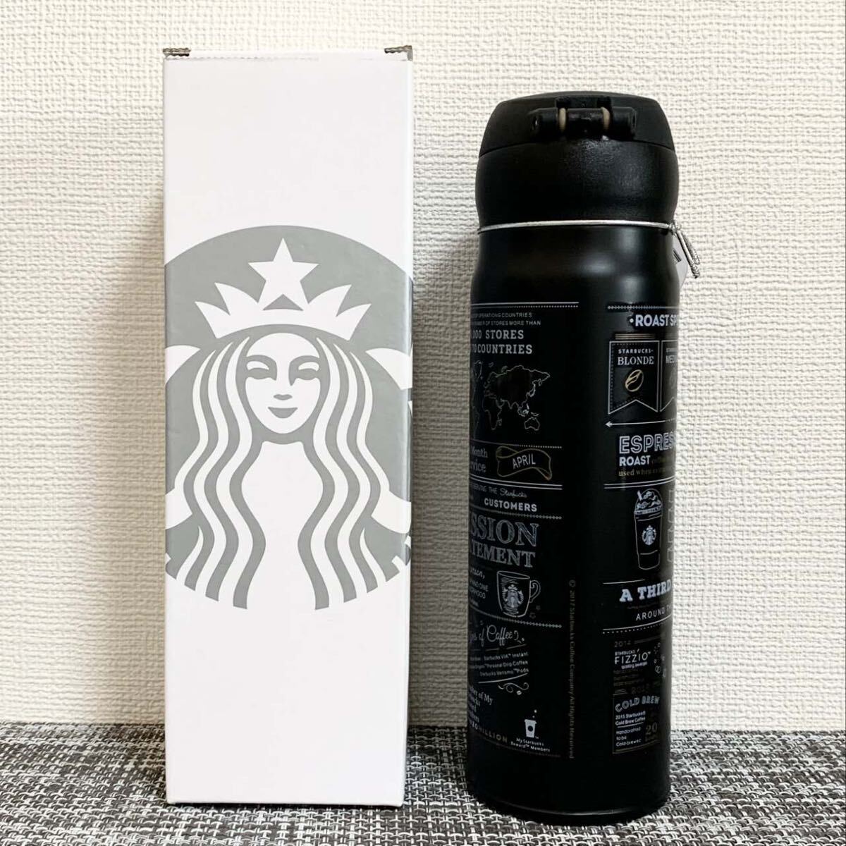 新品Starbucks スターバックス ステンレスボトル 水筒　1971黒　限定STARBUCKS 473ml _画像2
