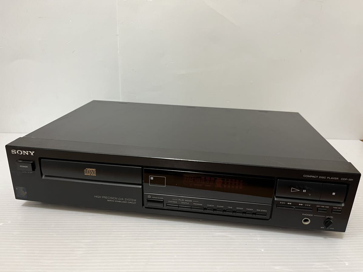 SONY コンパクトディスクプレーヤー CDP-391 通電確認のみのジャンク ジャンク品 現状品の画像1