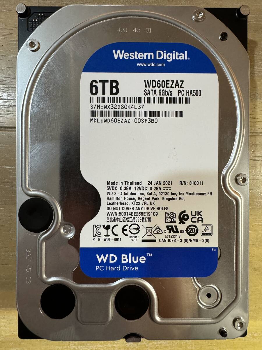 WesternDigital ウエスタンデジタル 3.5インチ SATA HDD ハードディスク WD60EZAZ 6TB (4)の画像1