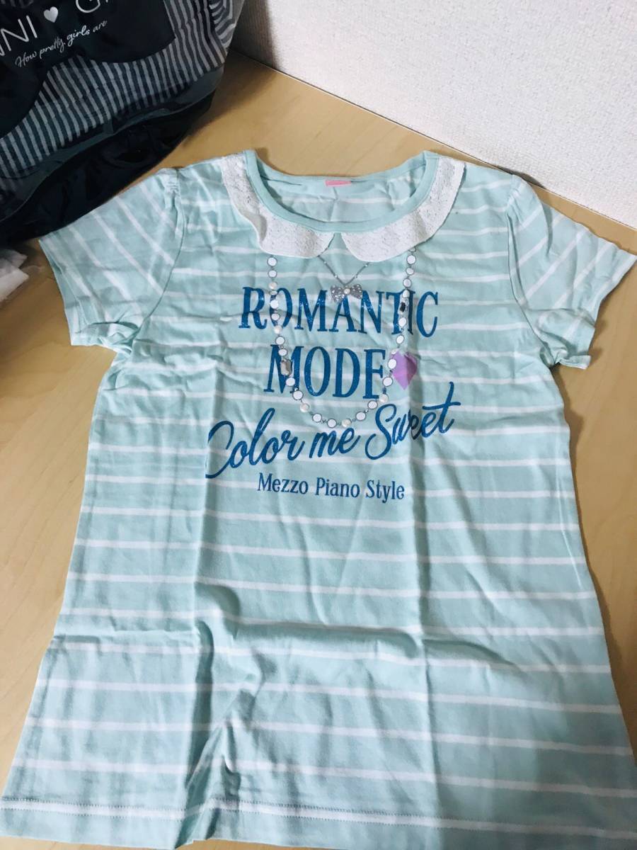 閉店処分　新品未使用　一枚のみ　メゾピアノ　ジュニア　160　mezzopiano junior 半袖Tシャツ　女の子洋服　送料無料あり　ポンポネット_画像1