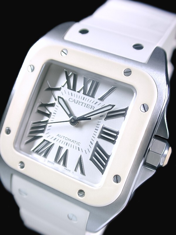 ★超美品 Cartier カルティエ サントス100 自動巻 MM W20122U2 Cal.076 ホワイトローマン 綺麗!★の画像5