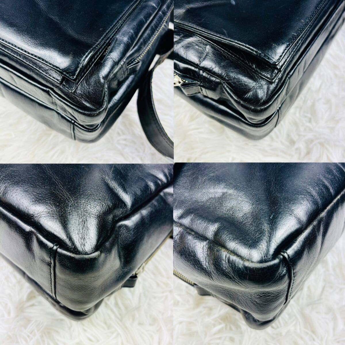 A4 PORTER Porter Yoshida bag shoulder bag hand leather original leather black shoulder .. Cross men's business high capacity 