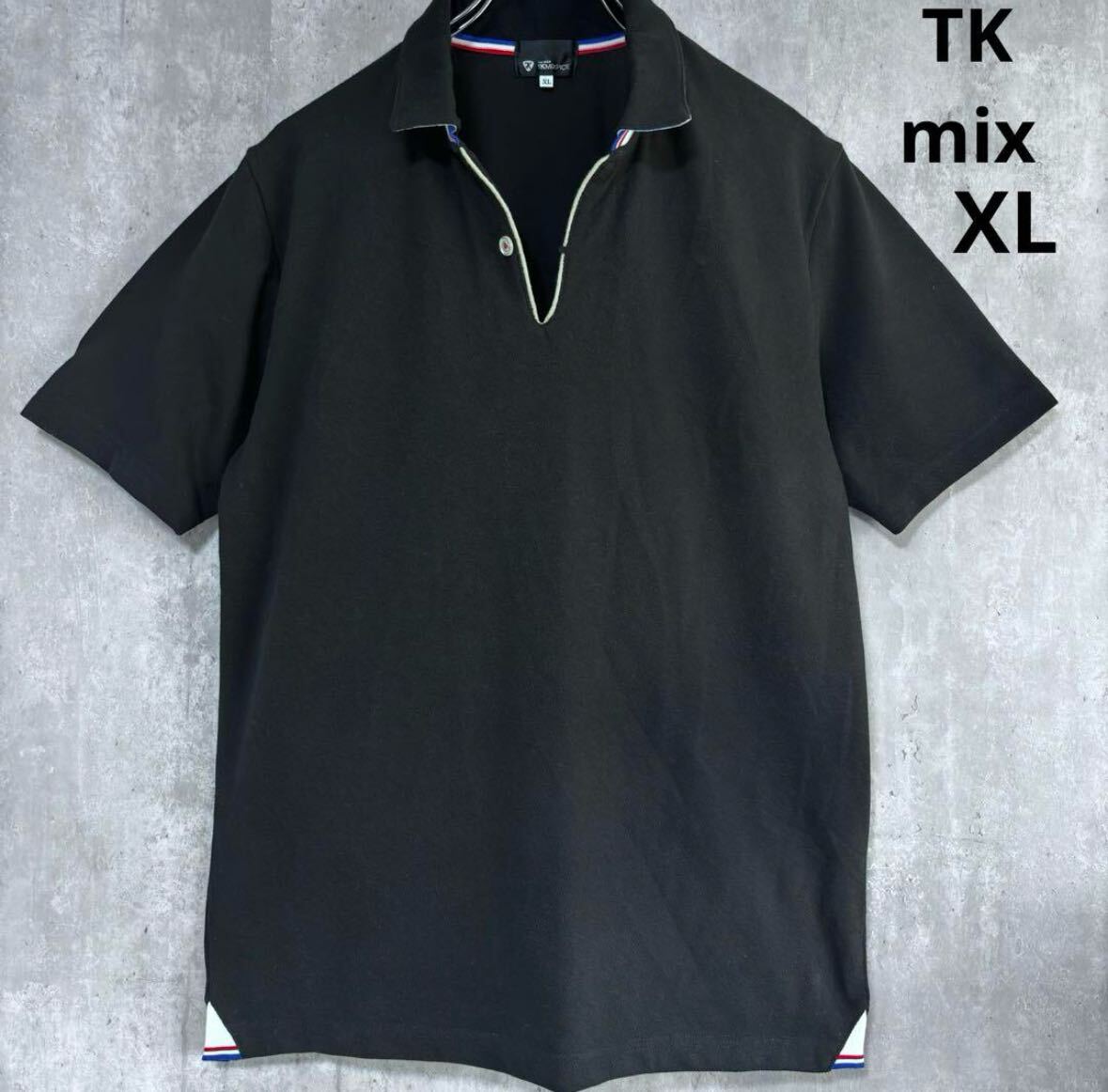 ティーケー　TK mix ポロシャツ　黒　XL_画像1