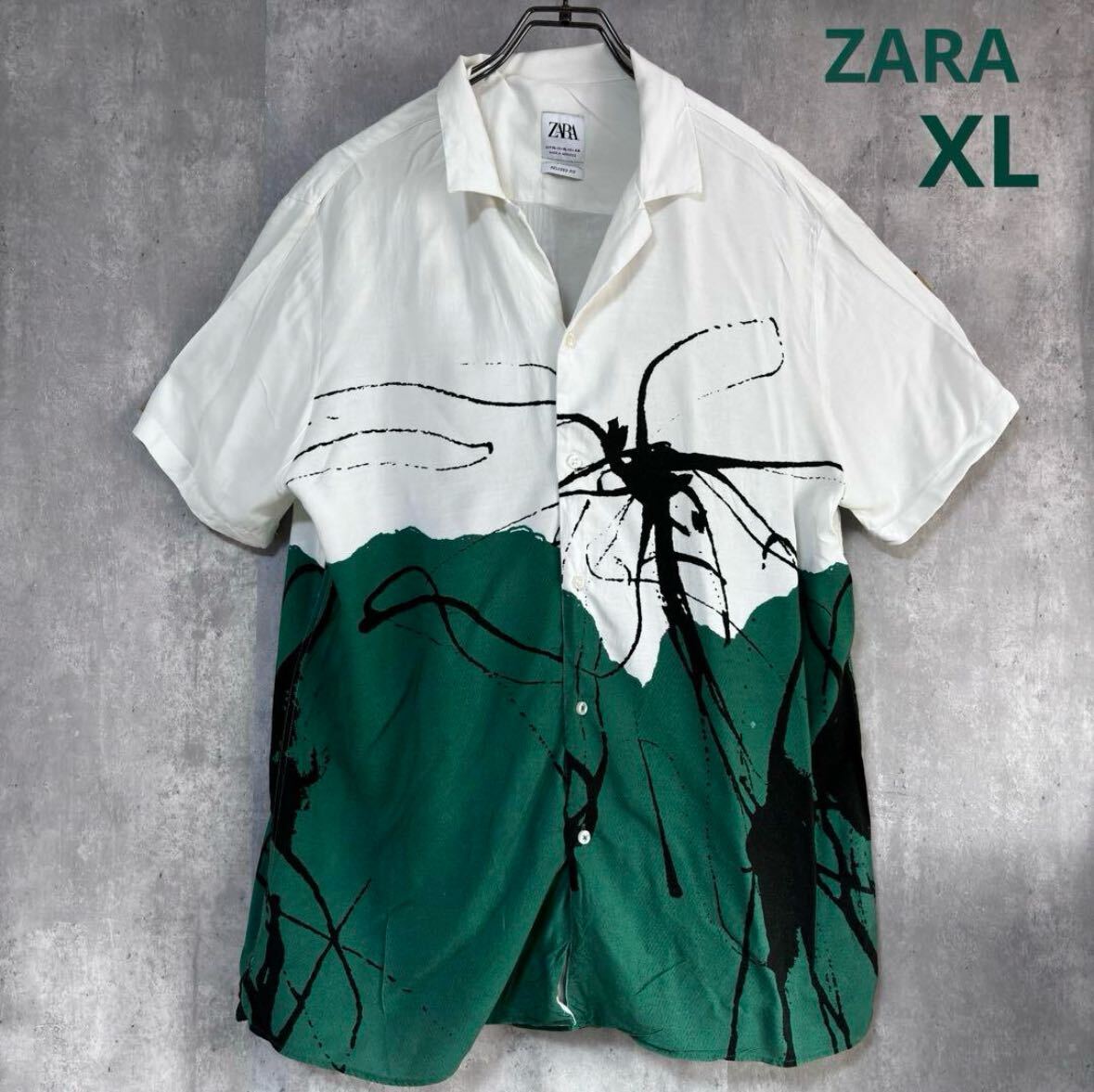 ザラ　ZARA 半袖シャツ　XL レーヨン100%_画像1