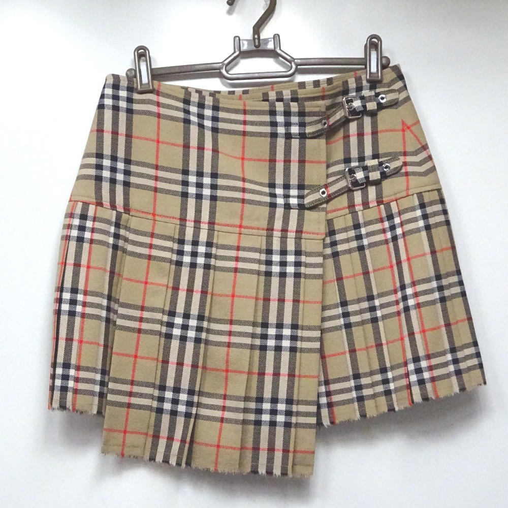 Ft1148271 Burberry skirt LAP miniskirt noba check 8025832 beige lady's BURBERRY super-beauty goods * used 