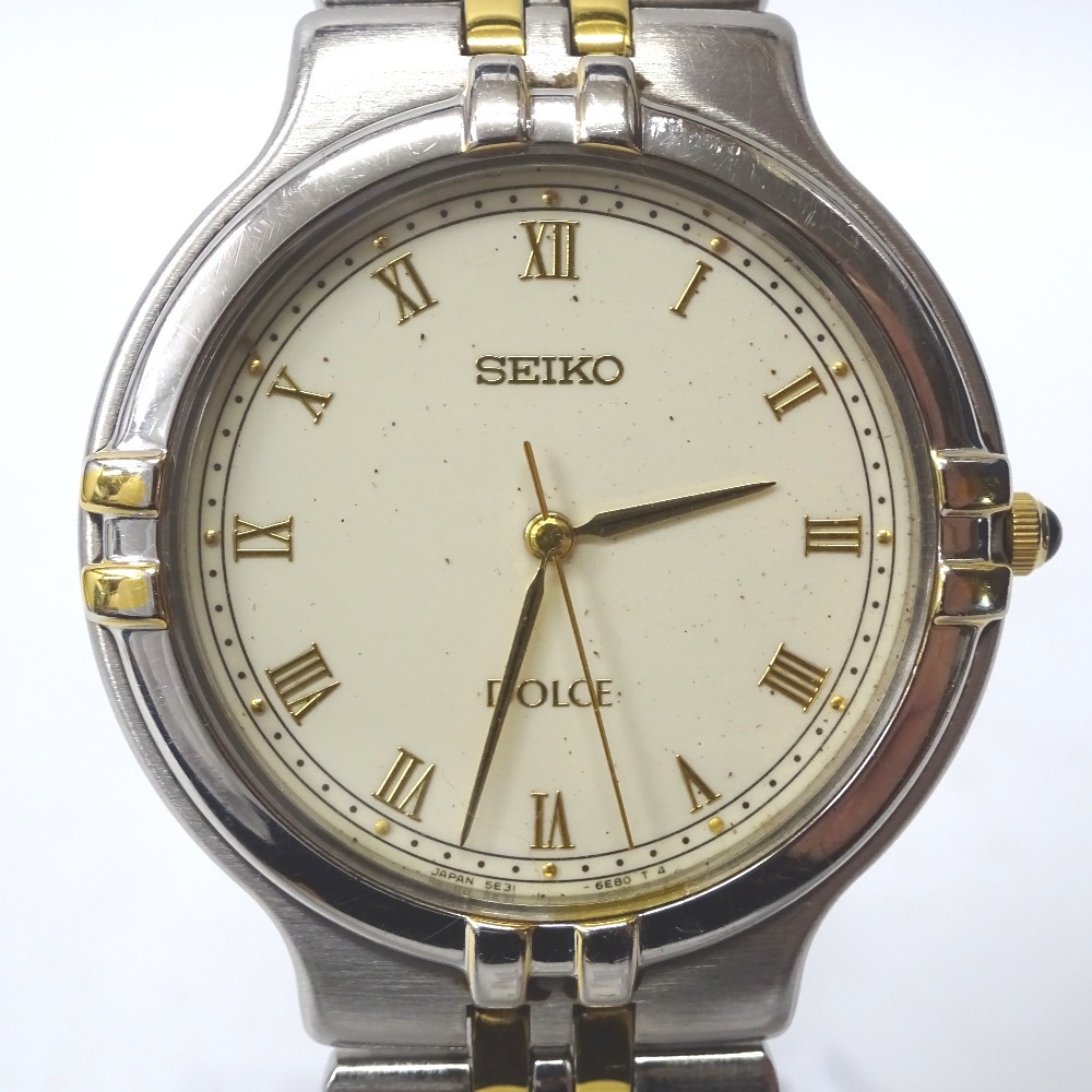 Ft601541 Seiko wristwatch Dolce 5E31-6E40 white group face lady's SEIKO used 