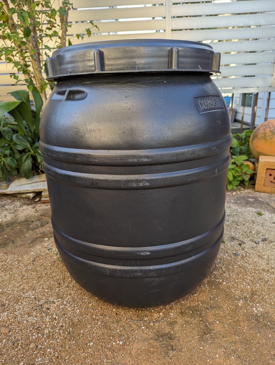 雨水タンク150L黒幅広型、メダカ、園芸、ぼかし肥料容器、水タンク、送料込みの画像1