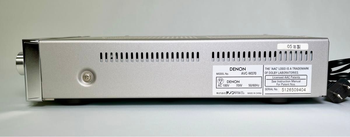 【送料無料】 DENON デノン　AVサラウンドアンプ　AVC-M370   リモコン・専用コード付