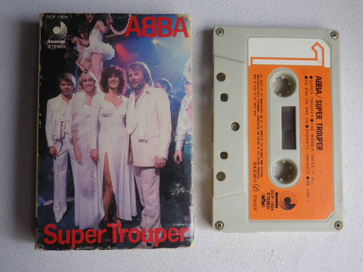 ◆カセット◆アバ　ABBA　スーパートゥルーパー　歌詞カード付　中古カセットテープ多数出品中！_画像1