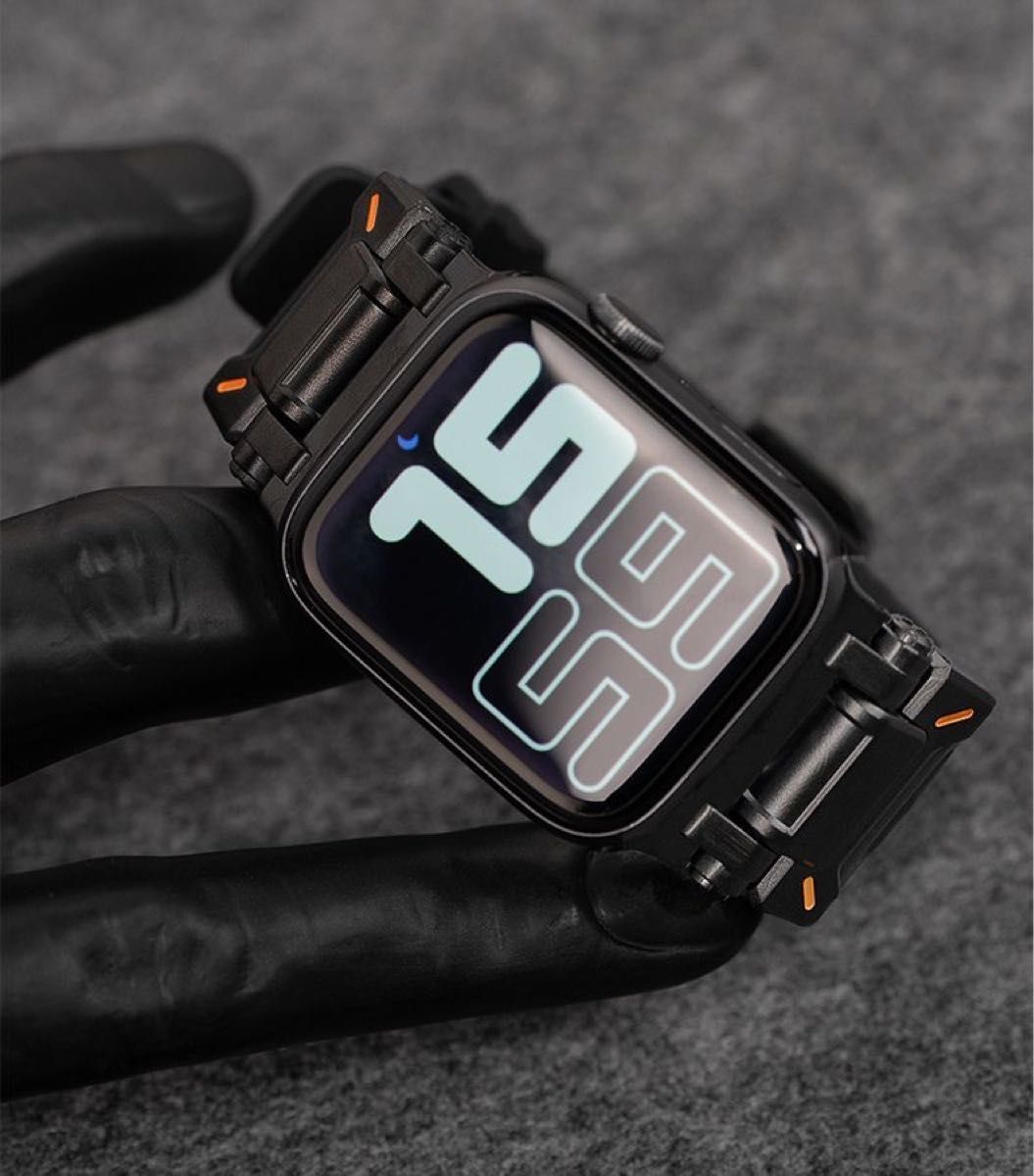 Apple watch アップルウォッチ バンド ベルト シリコーン　高品質316L ステンレス　メカデザイン