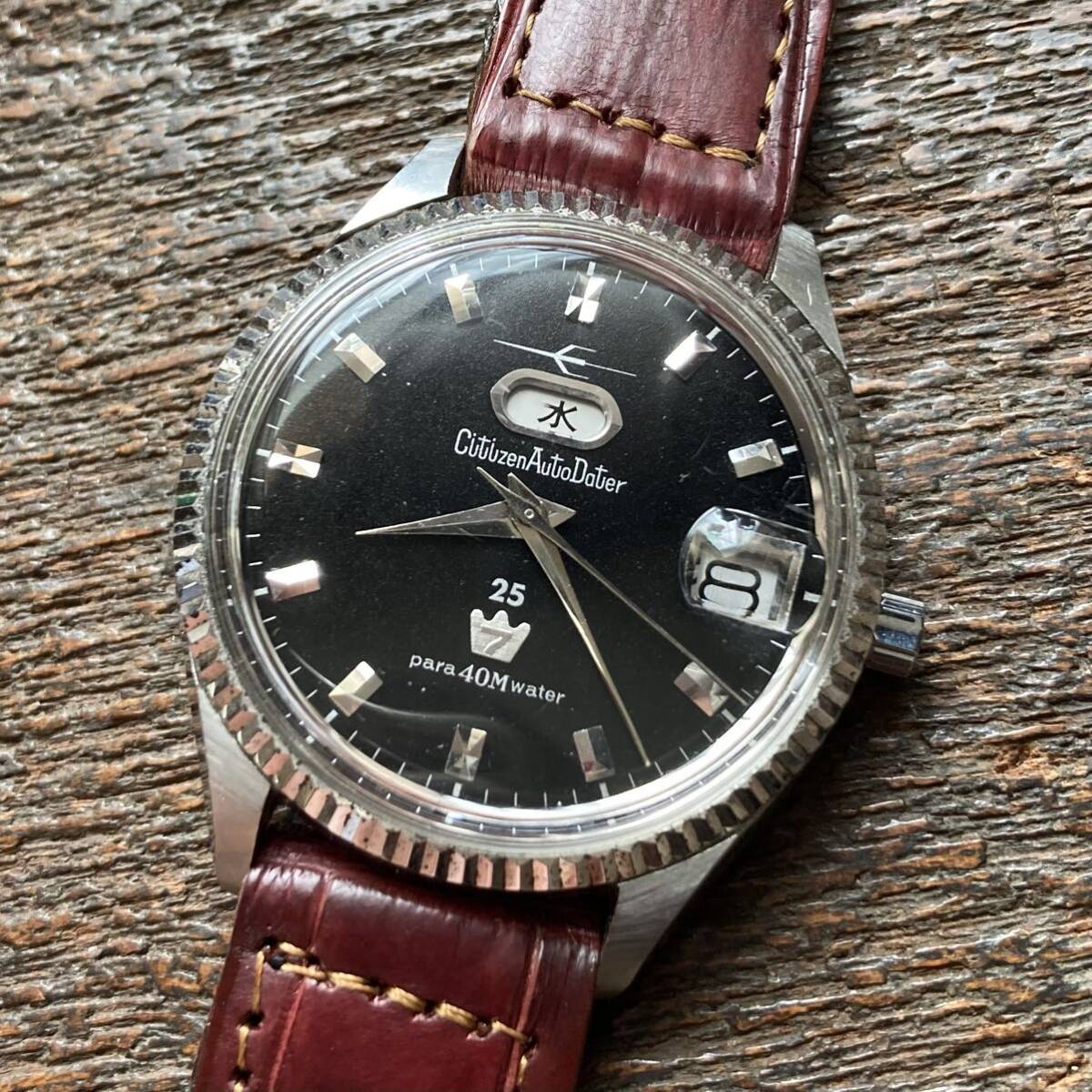 CITIZEN シチズン オートデータ 7 ADSS 81303a-Y 希少 黒文字盤 美品 稼働品の画像2