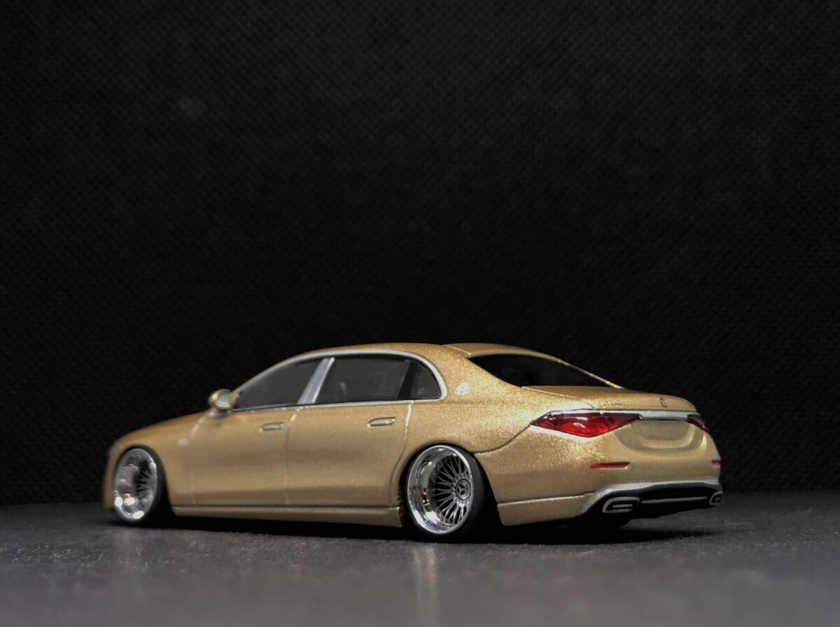 TSMモデル 1/64 Mercedes-Maybach S 680 Champagne Metallic LHD 改 深リム MINI GTの画像2