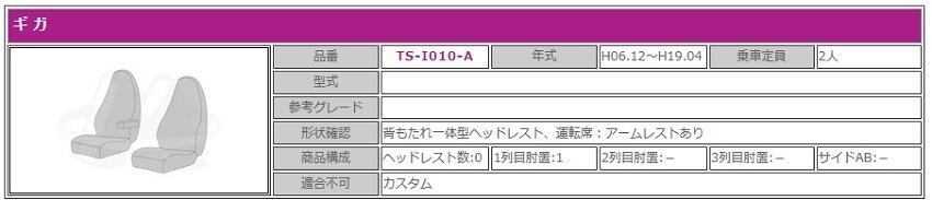 【MIYABI/国内製/金華山】★桜 桜柄 シートカバー/ブラック★イスズ ギガ H6/12～H19/4 運転席＋助手席セット (TS-I010-A)_★適合情報