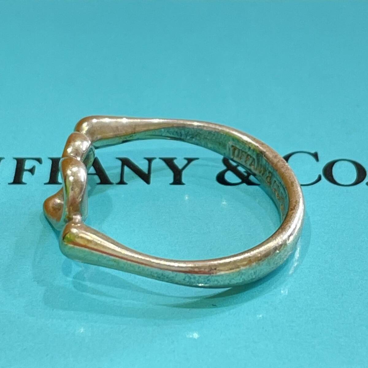 Tiffany& Co./ティファニー オープンハート リング シルバー925 共箱 ◆ 9199の画像3