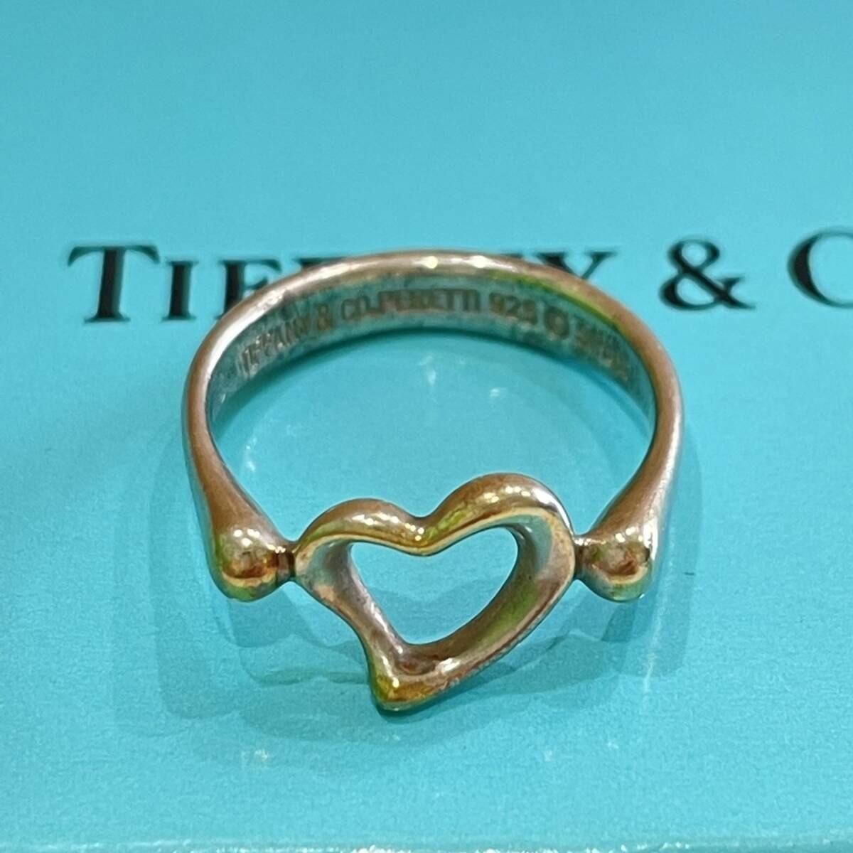 Tiffany& Co./ティファニー オープンハート リング シルバー925 共箱 ◆ 9199の画像2