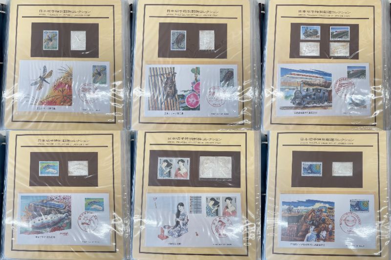 昭和62年発行　日本切手特別郵趣コレクション　純銀レリーフ　38シート ◆　9296_画像6