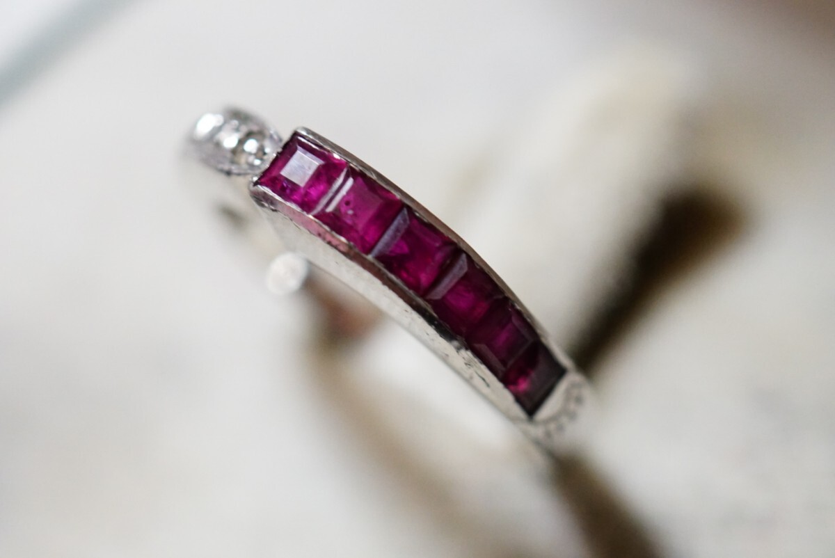 633 ルビー リング 指輪 ヴィンテージ アクセサリー SILVER 925刻印 アンティーク 色石 宝石 カラーストーン コランダム 装飾品の画像2