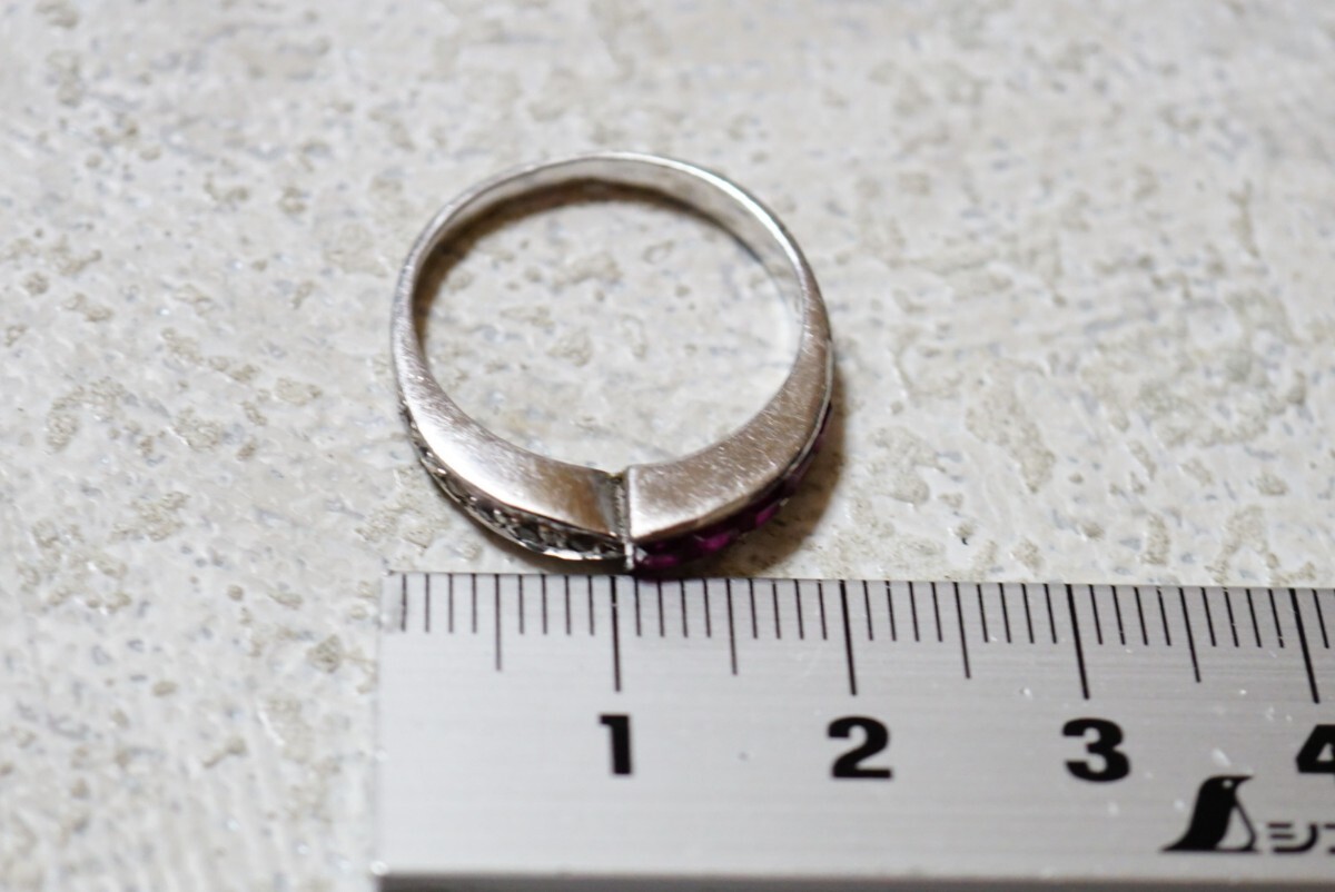 633 ルビー リング 指輪 ヴィンテージ アクセサリー SILVER 925刻印 アンティーク 色石 宝石 カラーストーン コランダム 装飾品の画像7