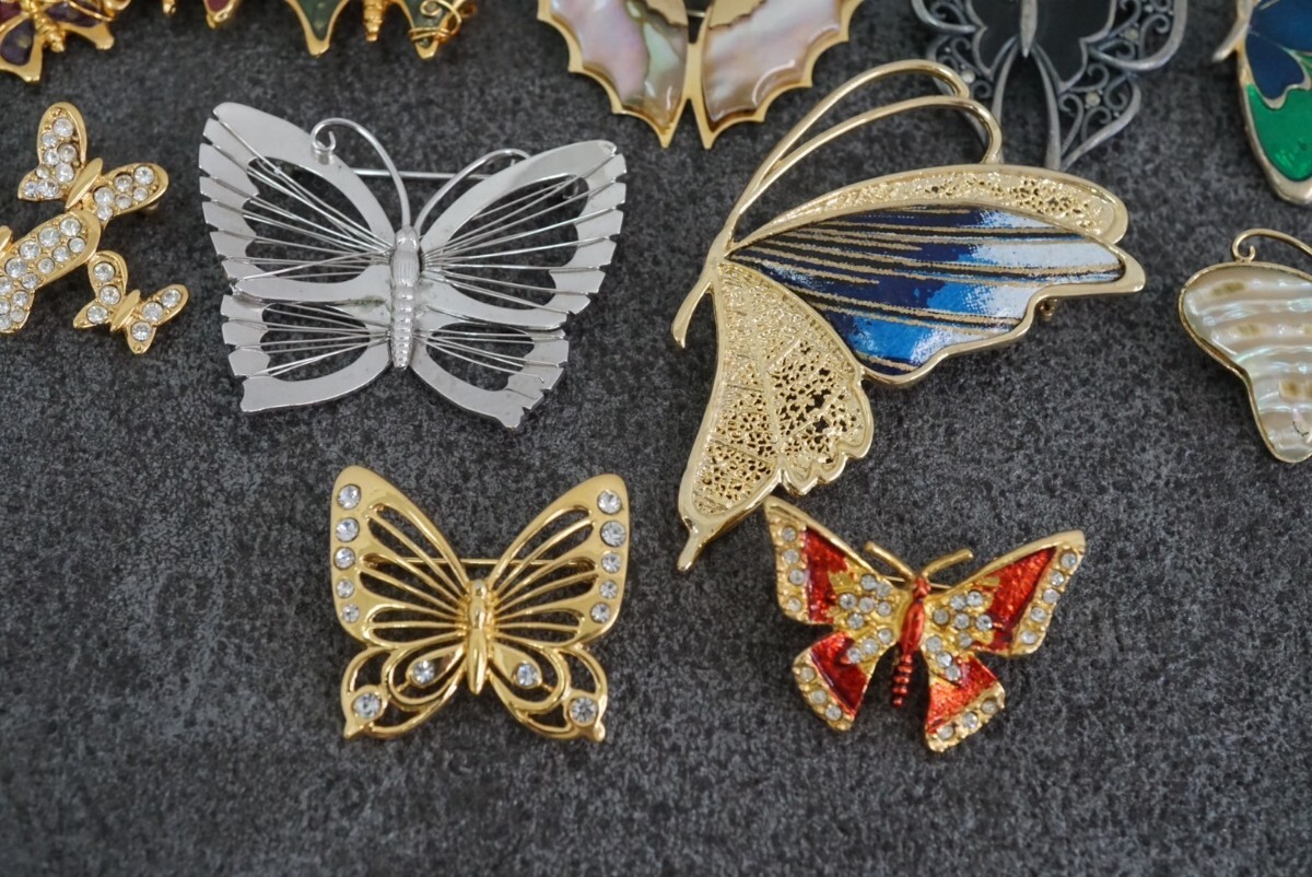 B143 蝶々 バタフライ 昆虫 ブローチ ヴィンテージ アクセサリー アンティーク 大量 セット まとめて おまとめ まとめ売り 装飾品の画像4