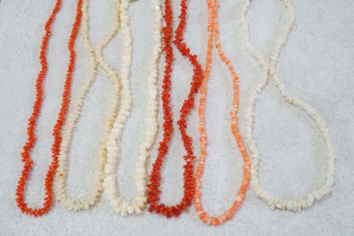 B275ps.@.. red .. necklace Vintage accessory large amount set together . summarize set sale pendant coral coral 