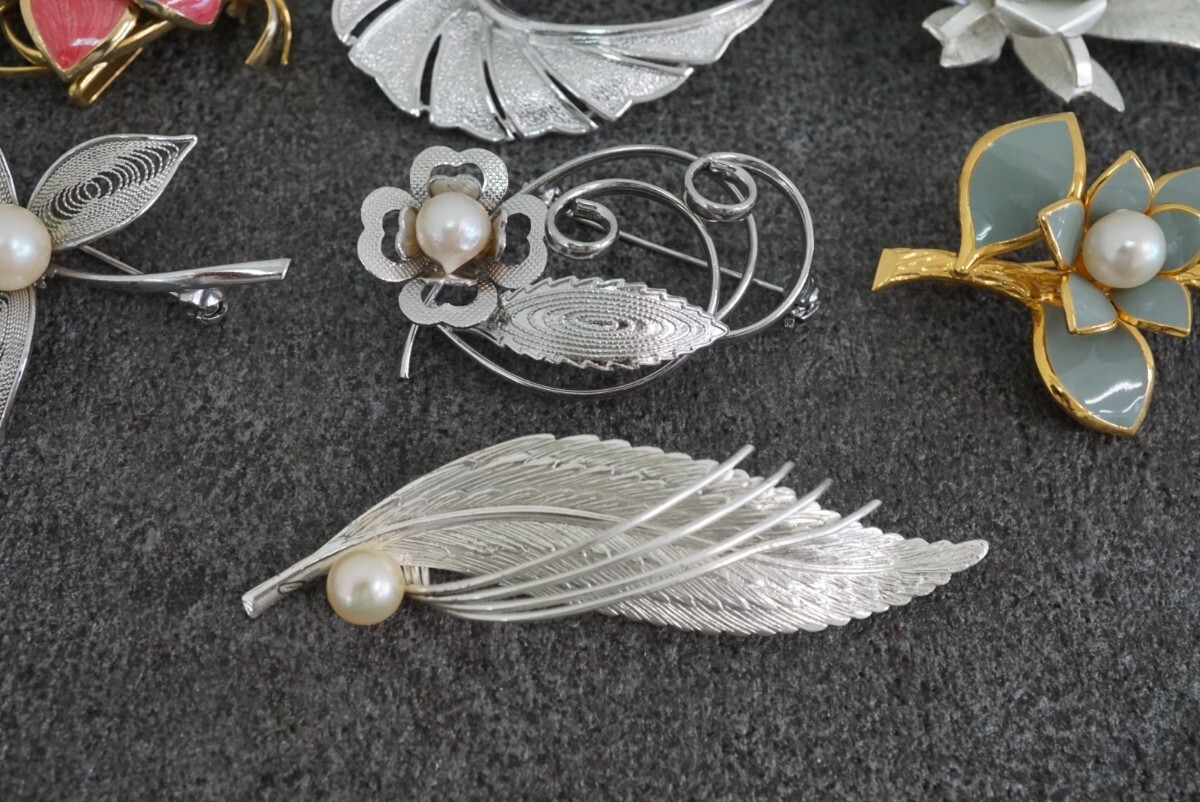 B218 Akoya pearl etc. book@ pearl pearl brooch Vintage accessory large amount set together . summarize set sale ornament 