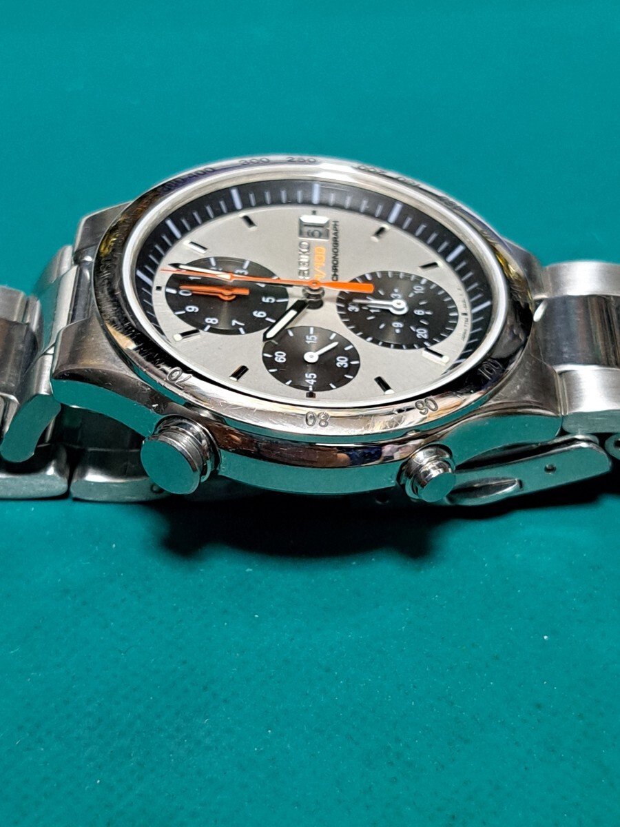 SEIKO セイコー 7T52-6A20 スピードマスター 1/100 クロノグラフ クォーツ 腕時計 稼働品 電池交換済 の画像5