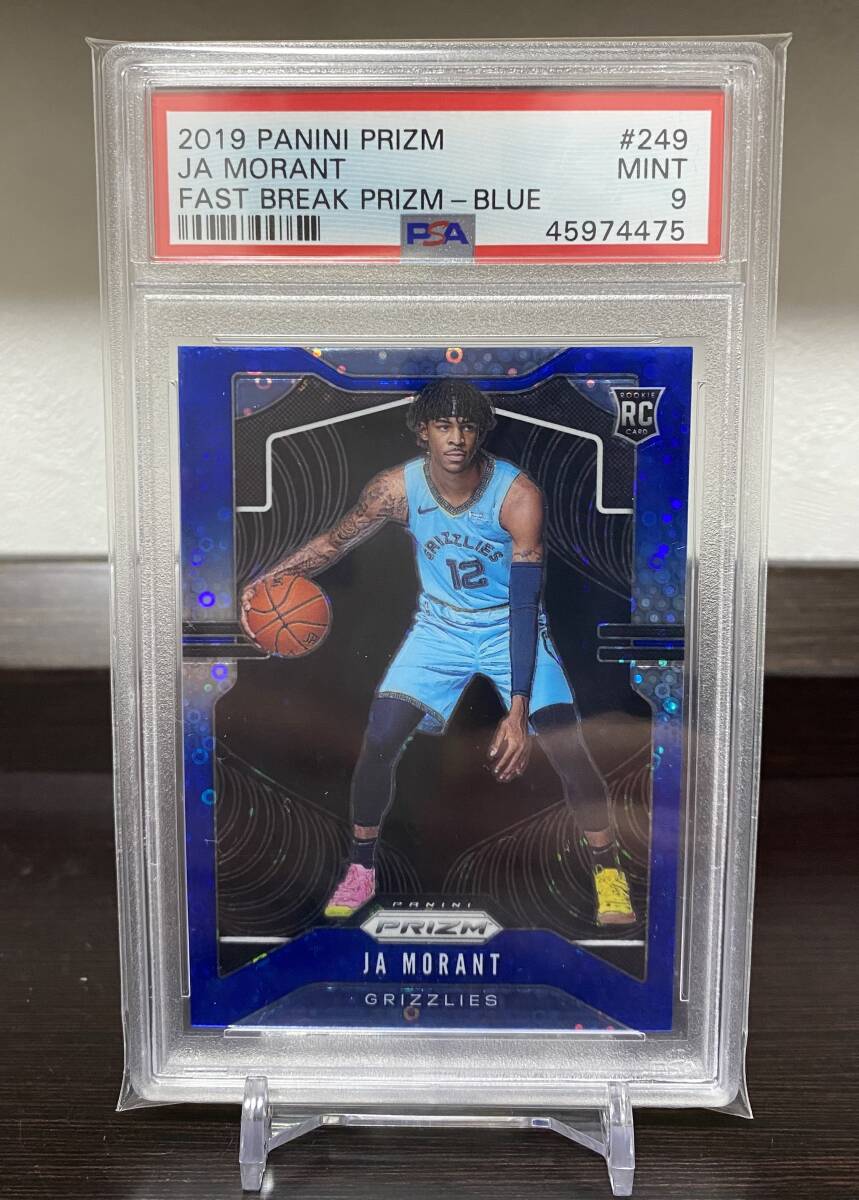 【175シリ】2019 PANINI PRIZM ジャモラント JA MORANT ルーキーカード FAST BREAK PRIZM-BLUE プリズム RC PSA9の画像1