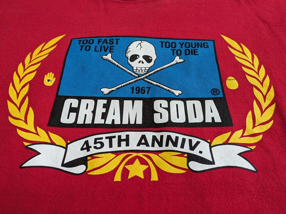CREAM SODA クリームソーダ 半袖 Tシャツ 45th ANNIVE 1967-2012 レッド Mサイズ 即決 _画像2