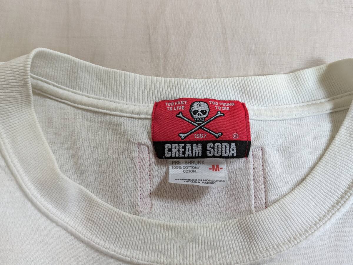 CREAM SODA クリームソーダ 半袖 Tシャツ ホワイト Mサイズ 即決 の画像4